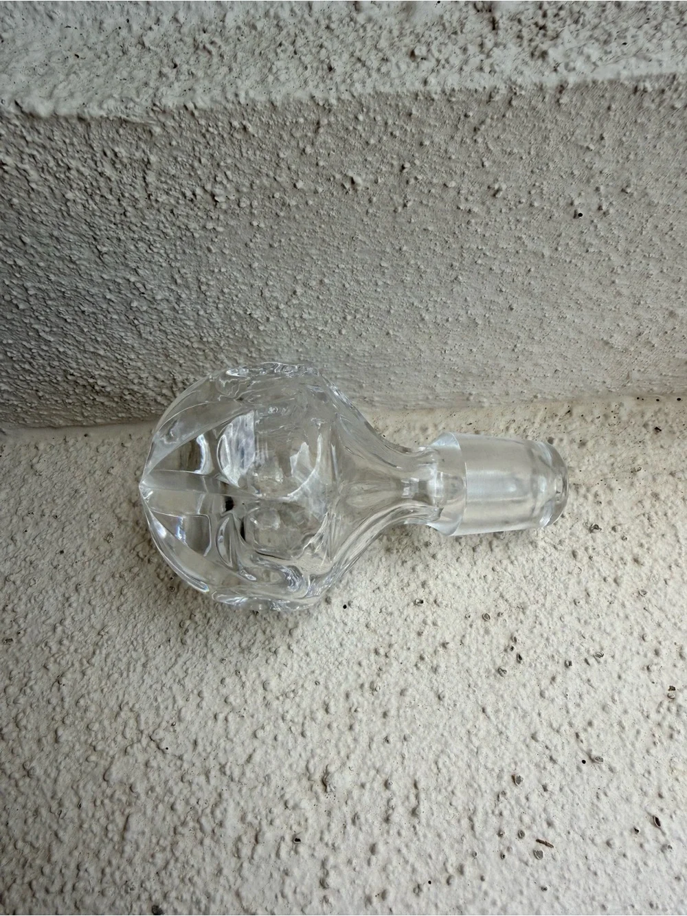 VTG Cut Crystal Decanter w Stopper Frosted Panels Barware Whiskey Wine Liquor